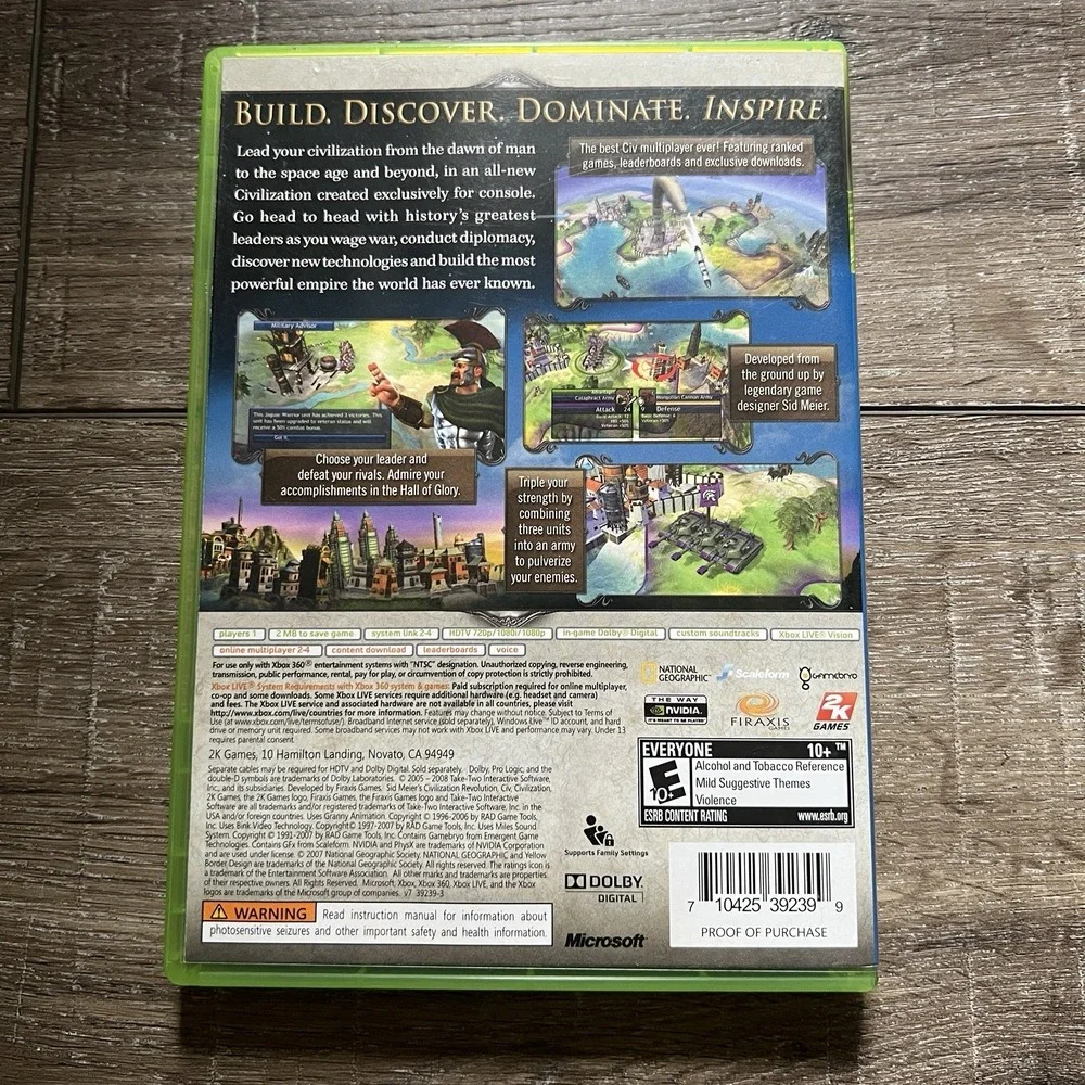 Sid Meier's Civilization Revolution Microsoft Xbox 360